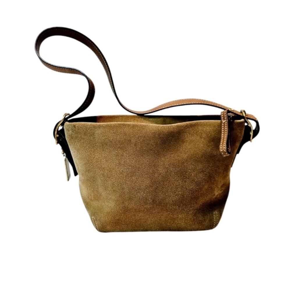 Coach legacy Hampton tan suede gold hardware shoulder bag